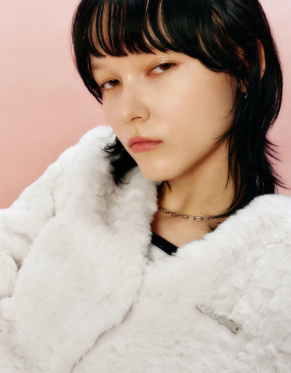 V-Neck Furry Coat sold by Urban Revivo product image thumbnail 4