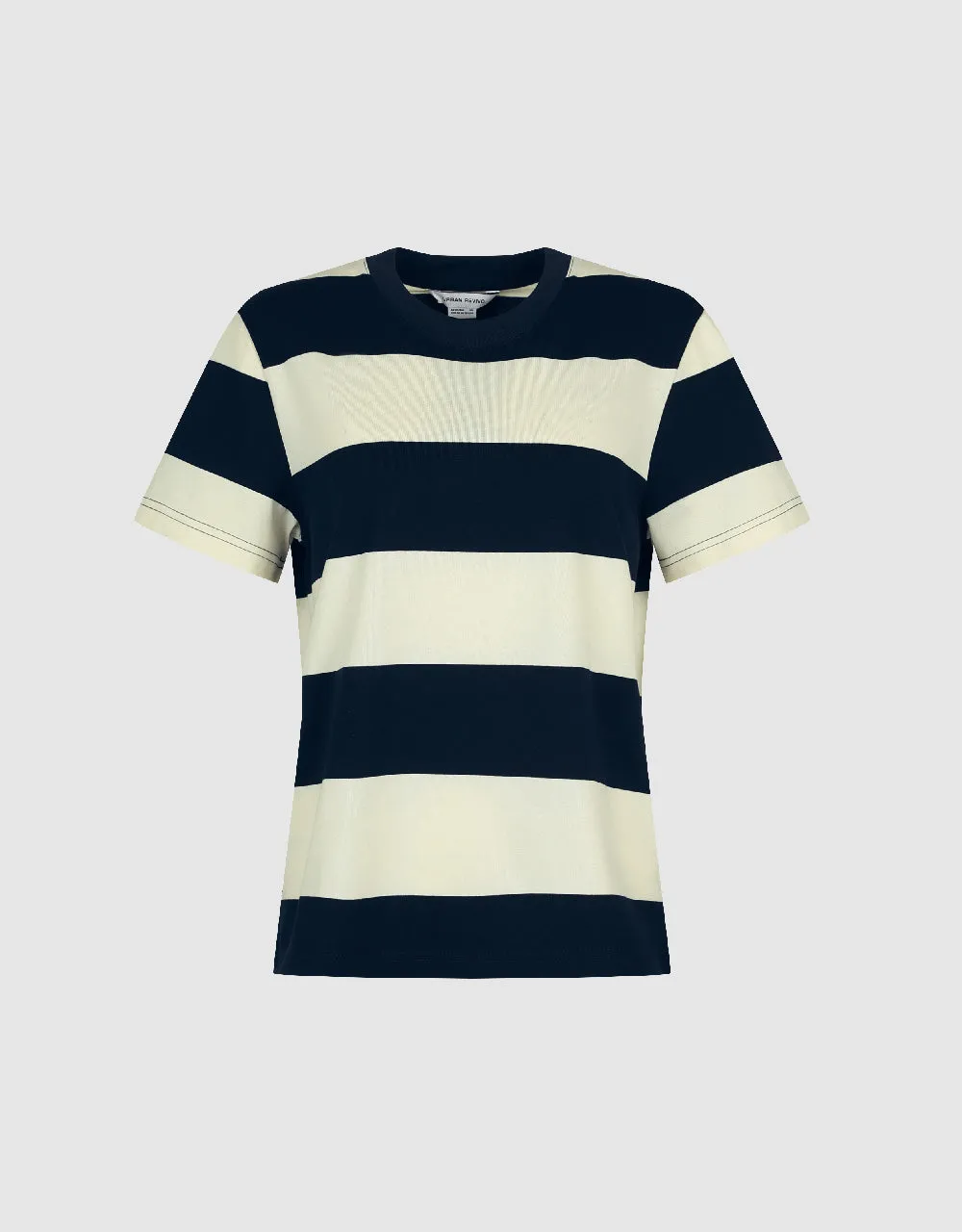Striped Crew Neck Straight T-Shirt sold by Urban Revivo product image thumbnail 2