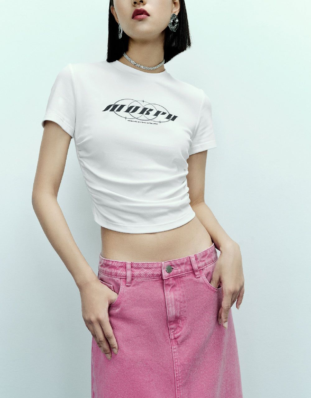 Racer Crew Neck Straight T-Shirt sold by Urban Revivo product image thumbnail 2