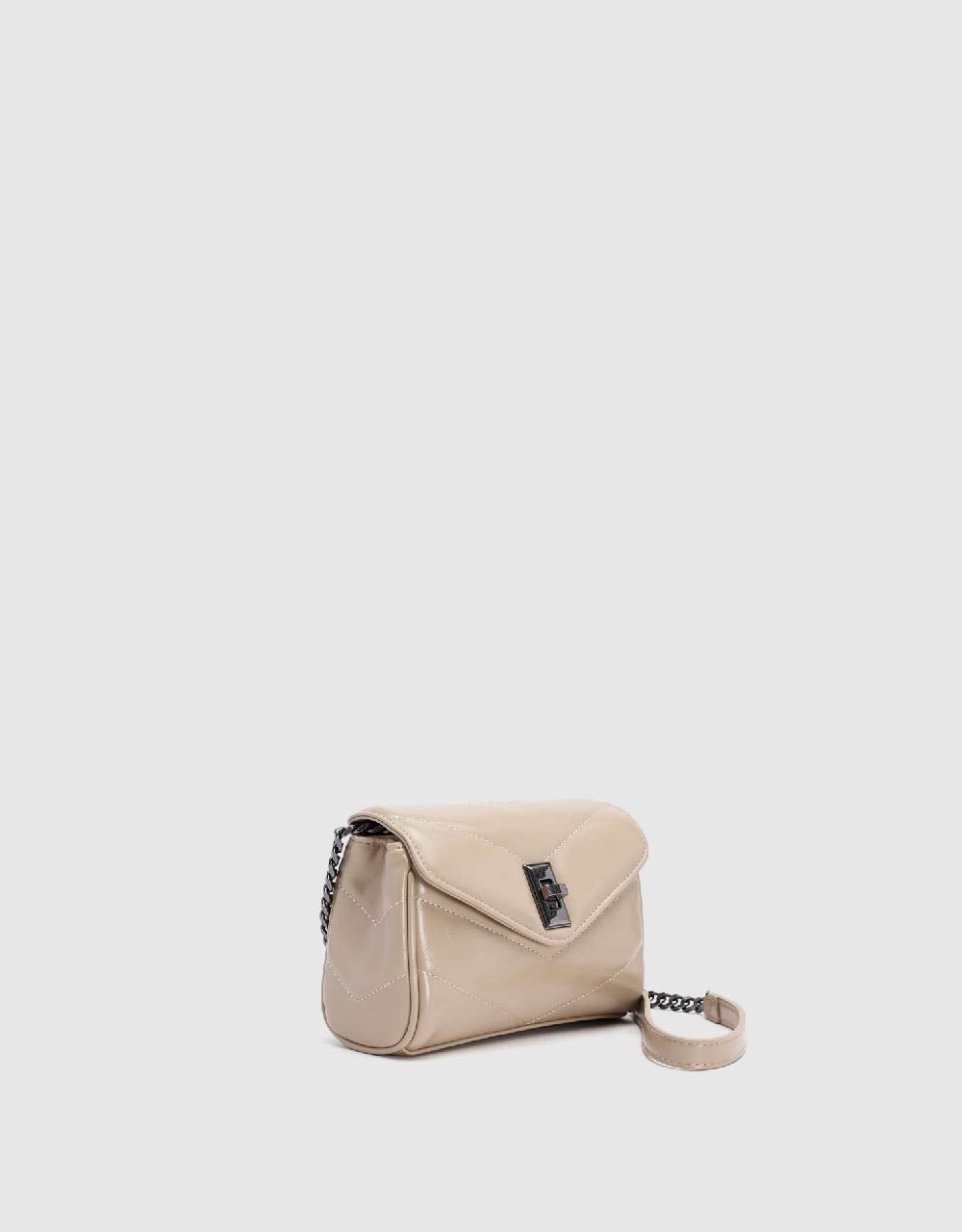 Chevron Turn-Lock Vegan Leather Shoulder Bag sold by Urban Revivo product image thumbnail 2