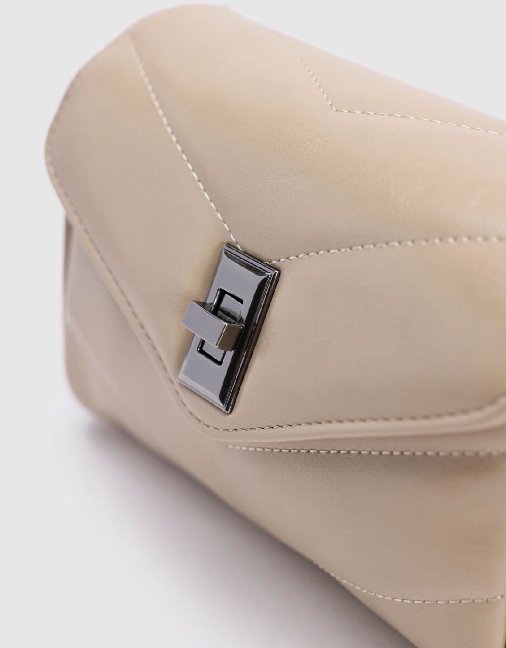 Chevron Turn-Lock Vegan Leather Shoulder Bag sold by Urban Revivo product image thumbnail 5