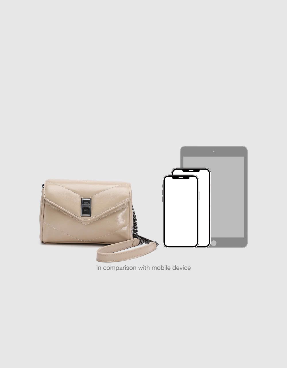 Chevron Turn-Lock Vegan Leather Shoulder Bag sold by Urban Revivo product image thumbnail 3