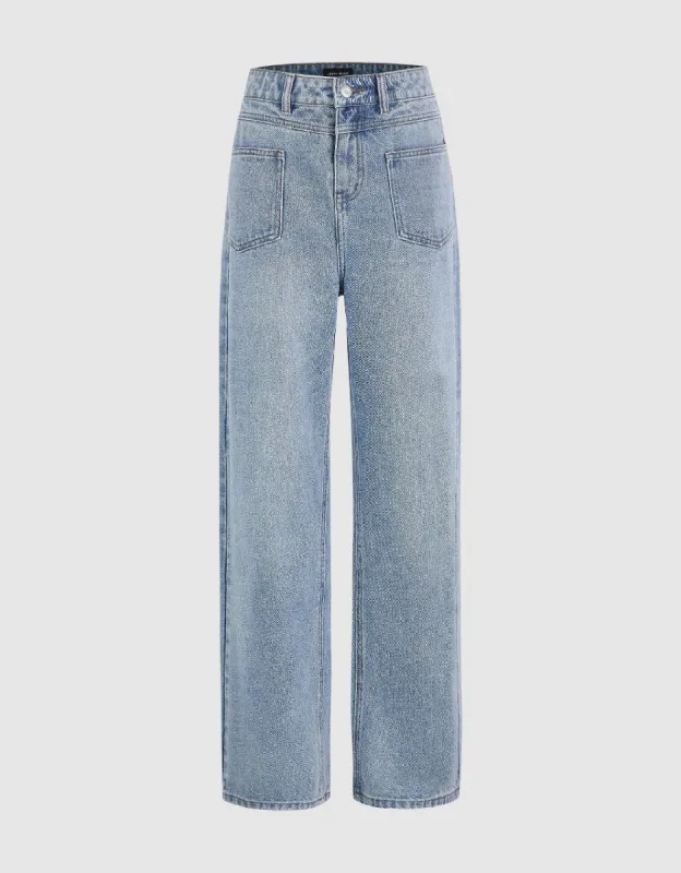 Front Pocket Straight Jeans sold by Urban Revivo
