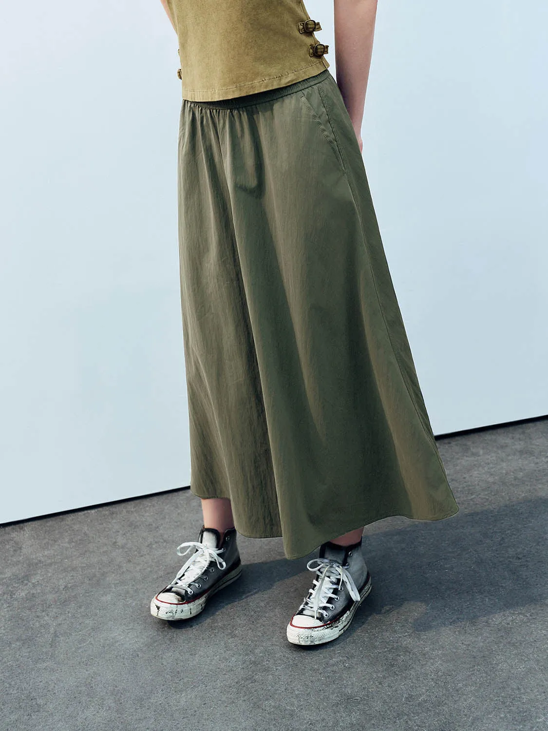 Elastic Waist A-Line Skirt sold by Urban Revivo product image thumbnail 3