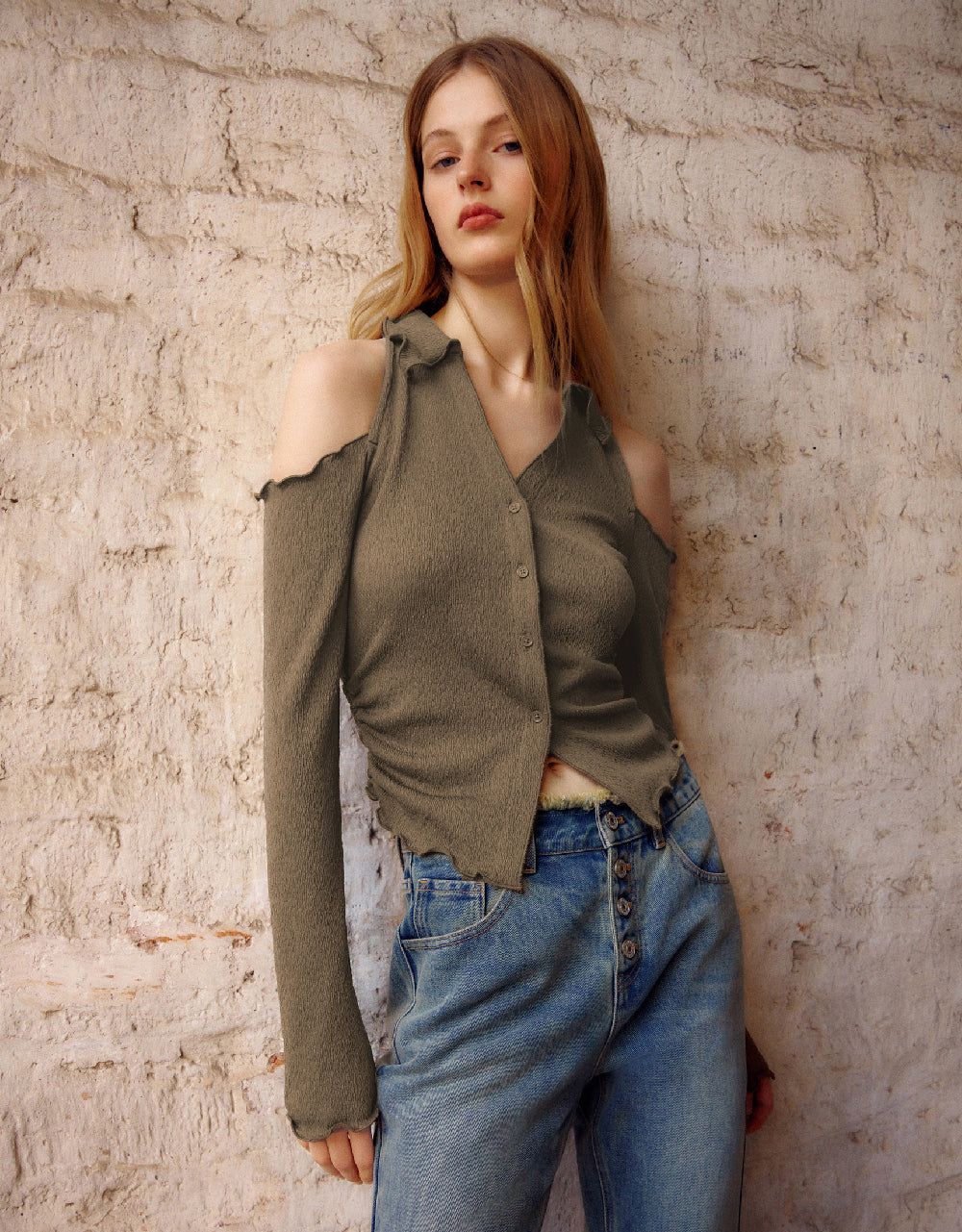 Cold Shoulder Skater Knitted Shirt sold by Urban Revivo