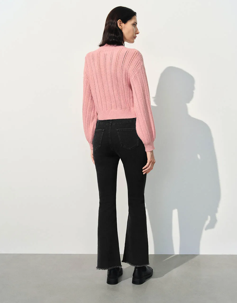 Drop Shoulder Sleeve V-Neck Knitted Cardigan sold by Urban Revivo product image thumbnail 4