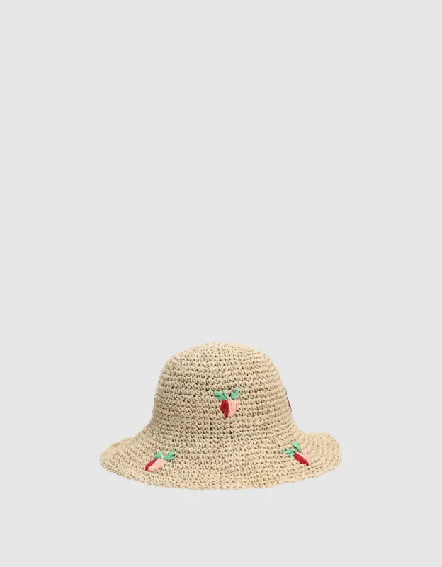 Fruit Embroidered Straw Hat sold by Urban Revivo