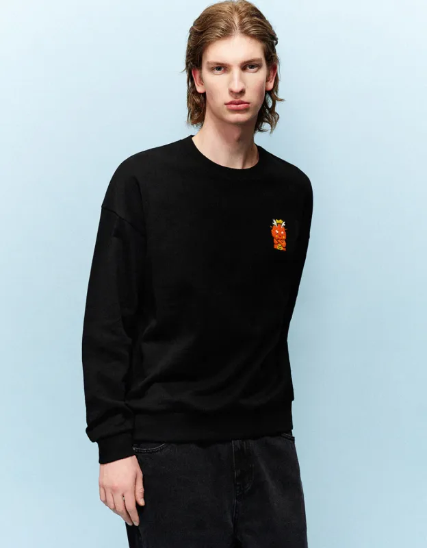 Embossed Crew Neck Sweatshirt sold by Urban Revivo