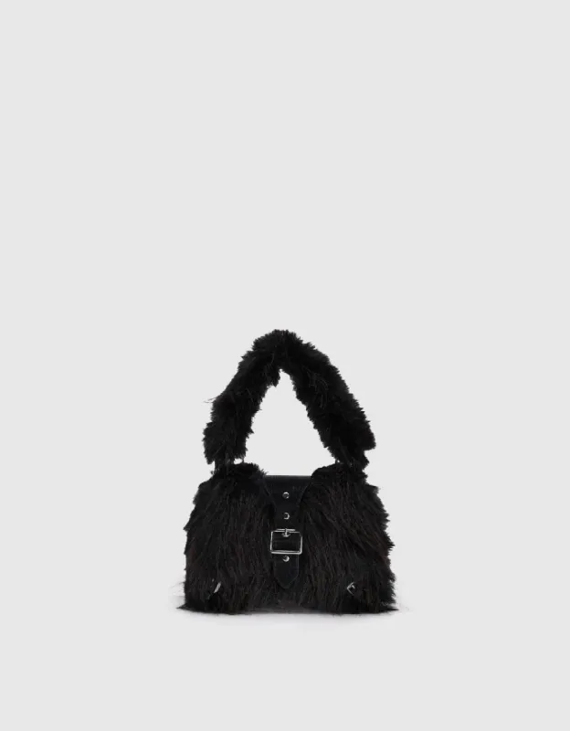 Furry Shoulder Bag With Buckle sold by Urban Revivo