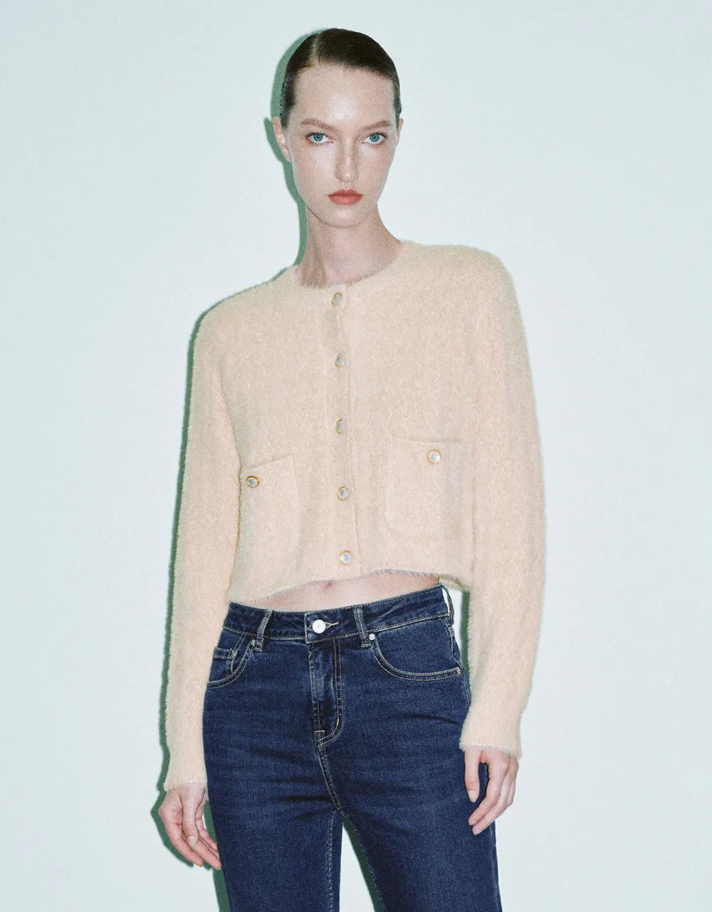 Crew Neck Knitted Cardigan sold by Urban Revivo