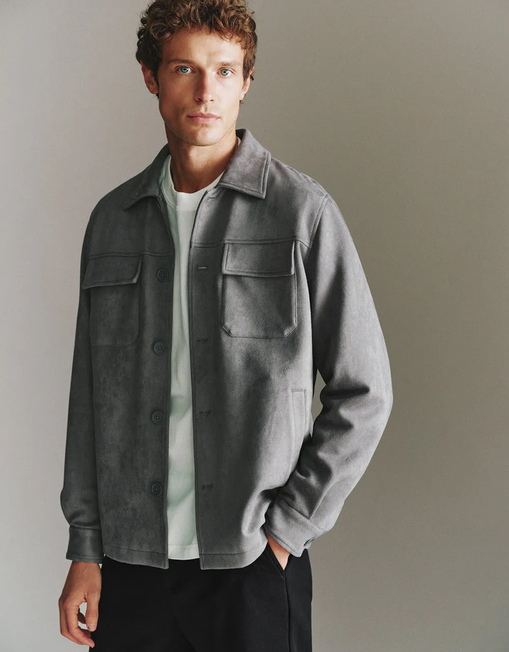 Button Up Straight Jacket sold by Urban Revivo product image thumbnail 2