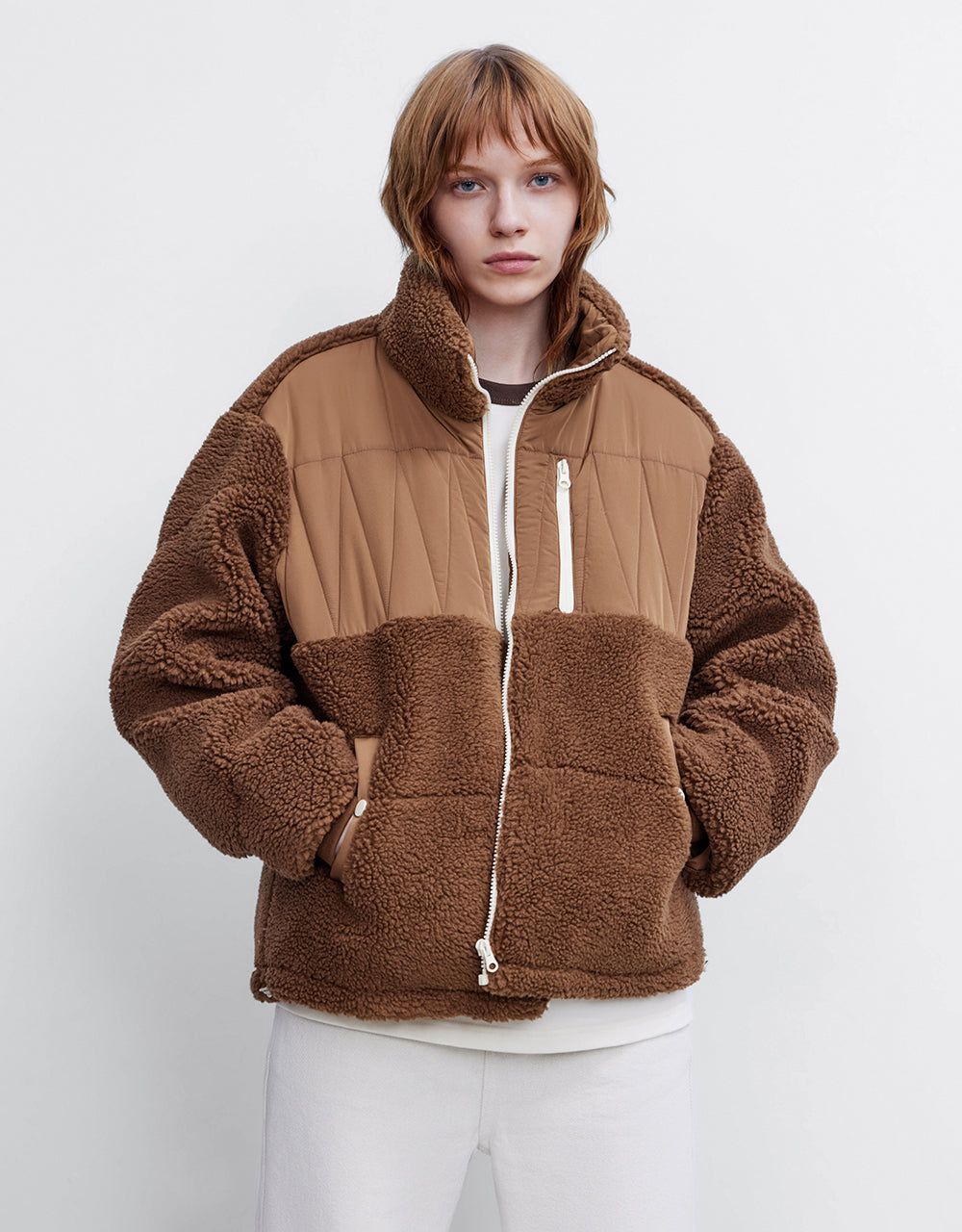 Zipper Front Stand Collar Straight Jacket sold by Urban Revivo