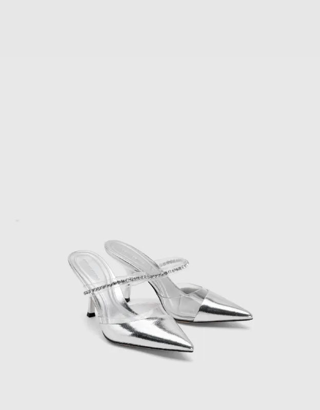 Rhinestone Décor Pointed Toe Mules sold by Urban Revivo