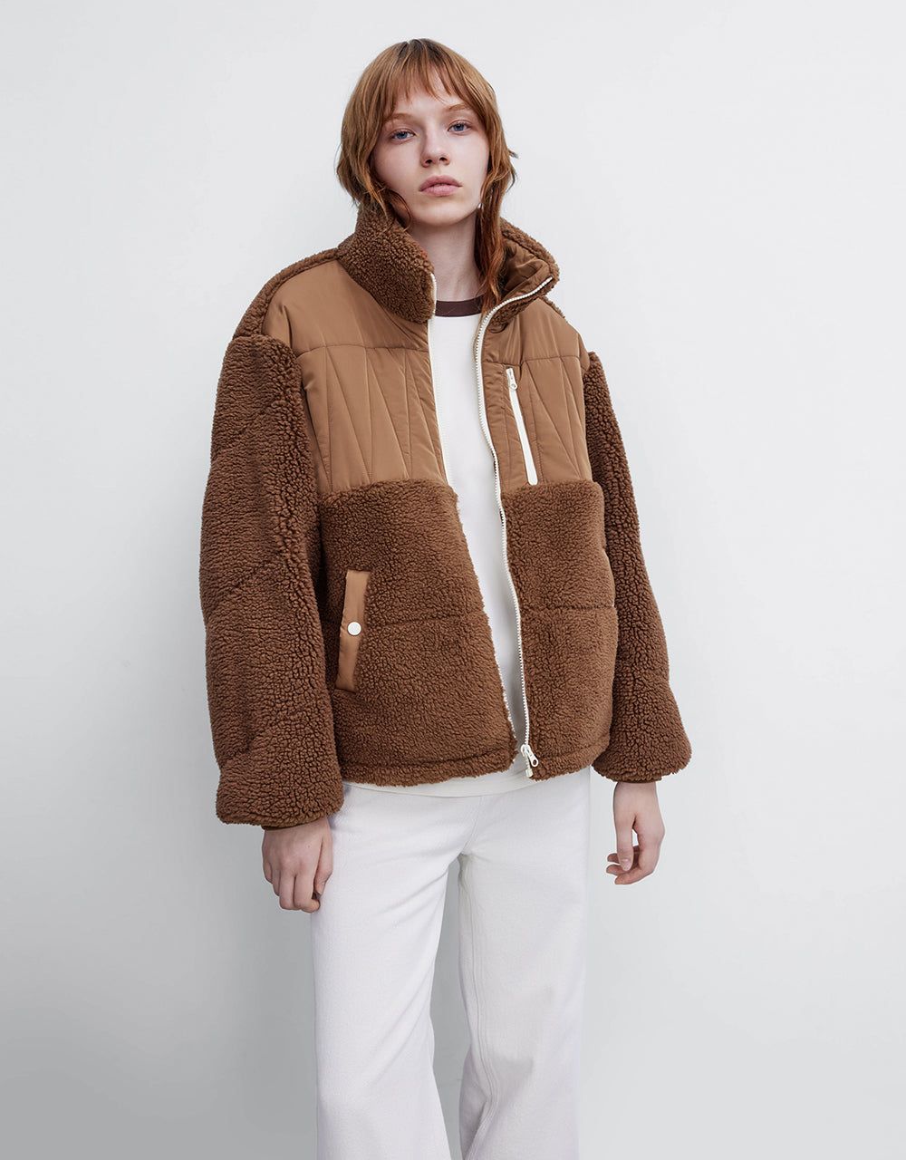 Zipper Front Stand Collar Straight Jacket sold by Urban Revivo product image thumbnail 3