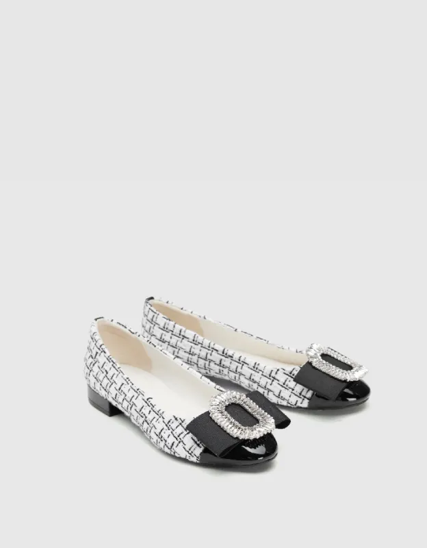 Tweed Round Toe Pumps sold by Urban Revivo