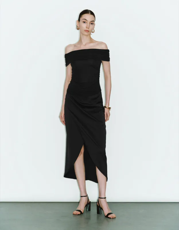 Rhinestone Decor Off-Shoulder Skinny T-Shirt sold by Urban Revivo