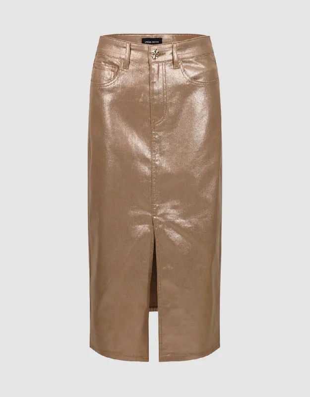 Split Hem Straight Skirt sold by Urban Revivo