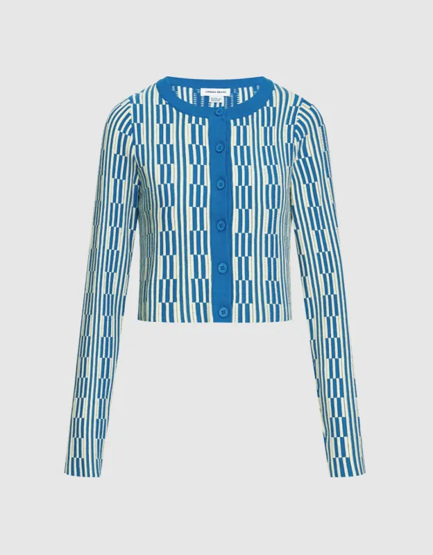 Geo Pattern Button Up Cardigan sold by Urban Revivo