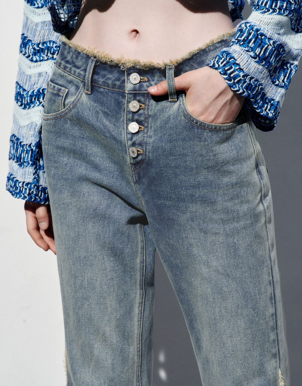 Raw Hem Flare Jeans sold by Urban Revivo product image thumbnail 5