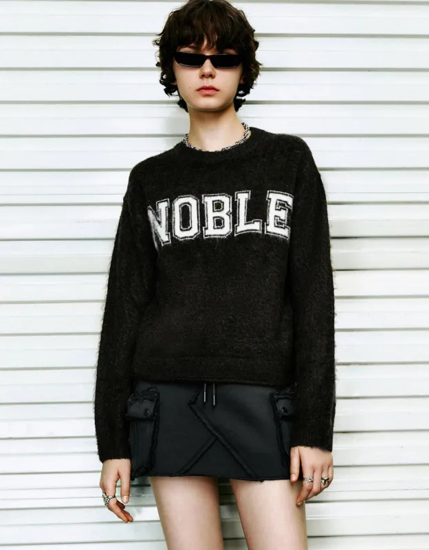 Letter Embroidered Crew Neck Knitted T-Shirt sold by Urban Revivo