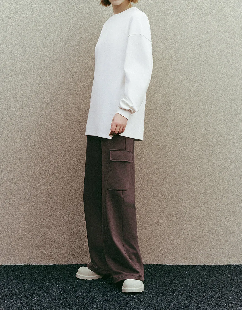 Drawstring Waist Knitted Straight Pants sold by Urban Revivo product image thumbnail 4