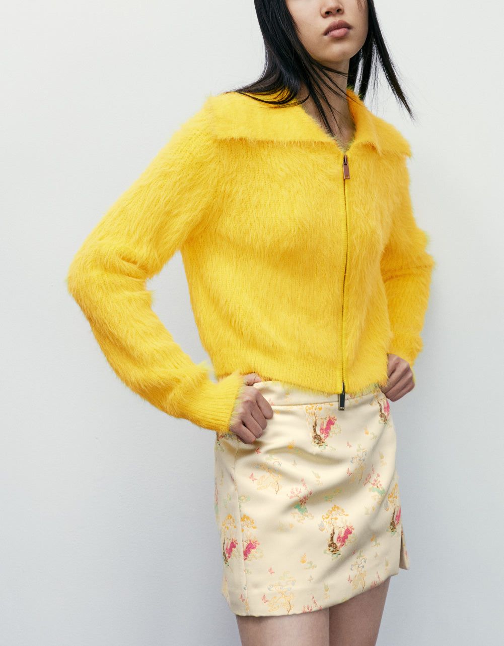 Zip Through Fluffy Knit Cardigan sold by Urban Revivo product image thumbnail 3