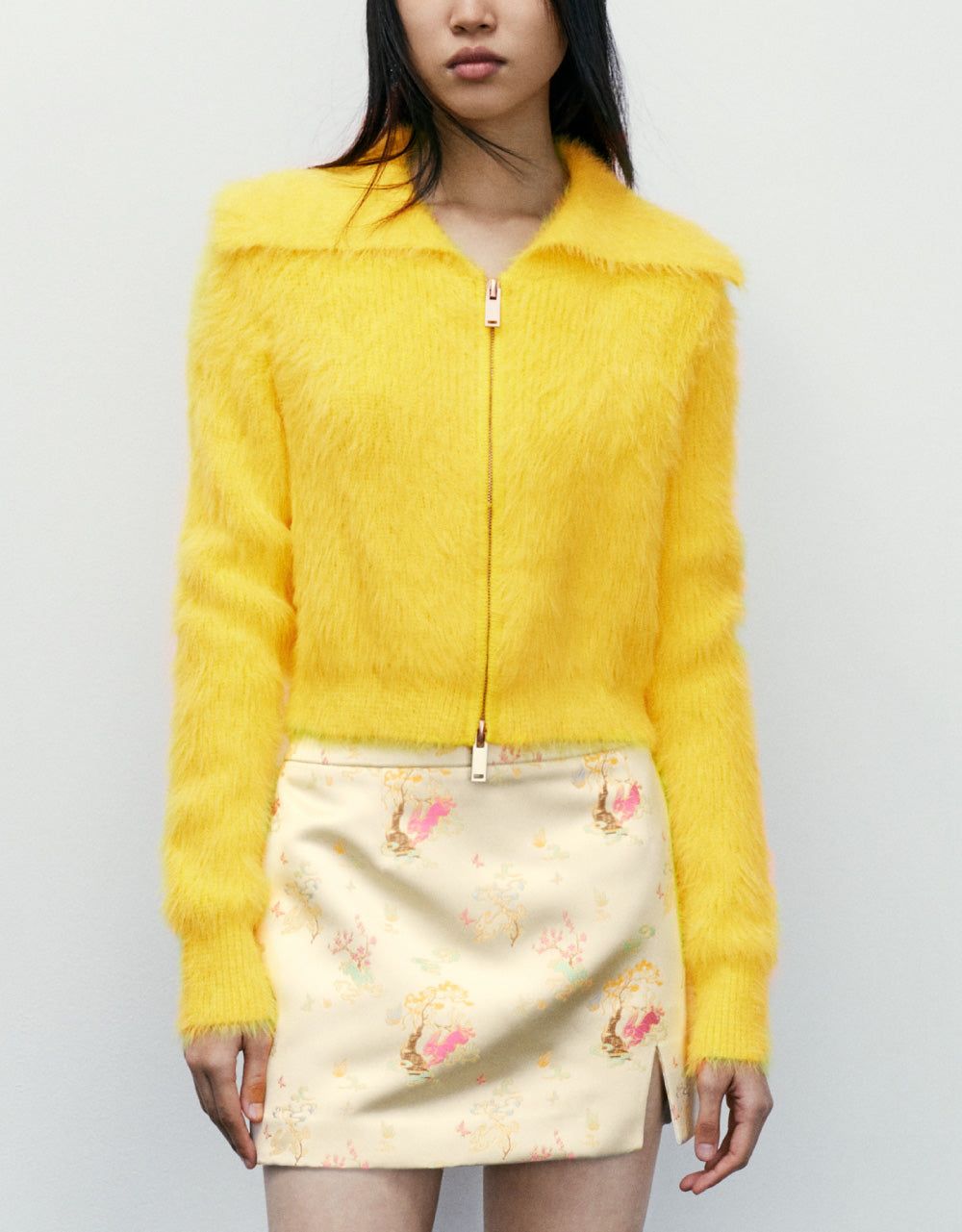 Zip Through Fluffy Knit Cardigan sold by Urban Revivo product image thumbnail 2