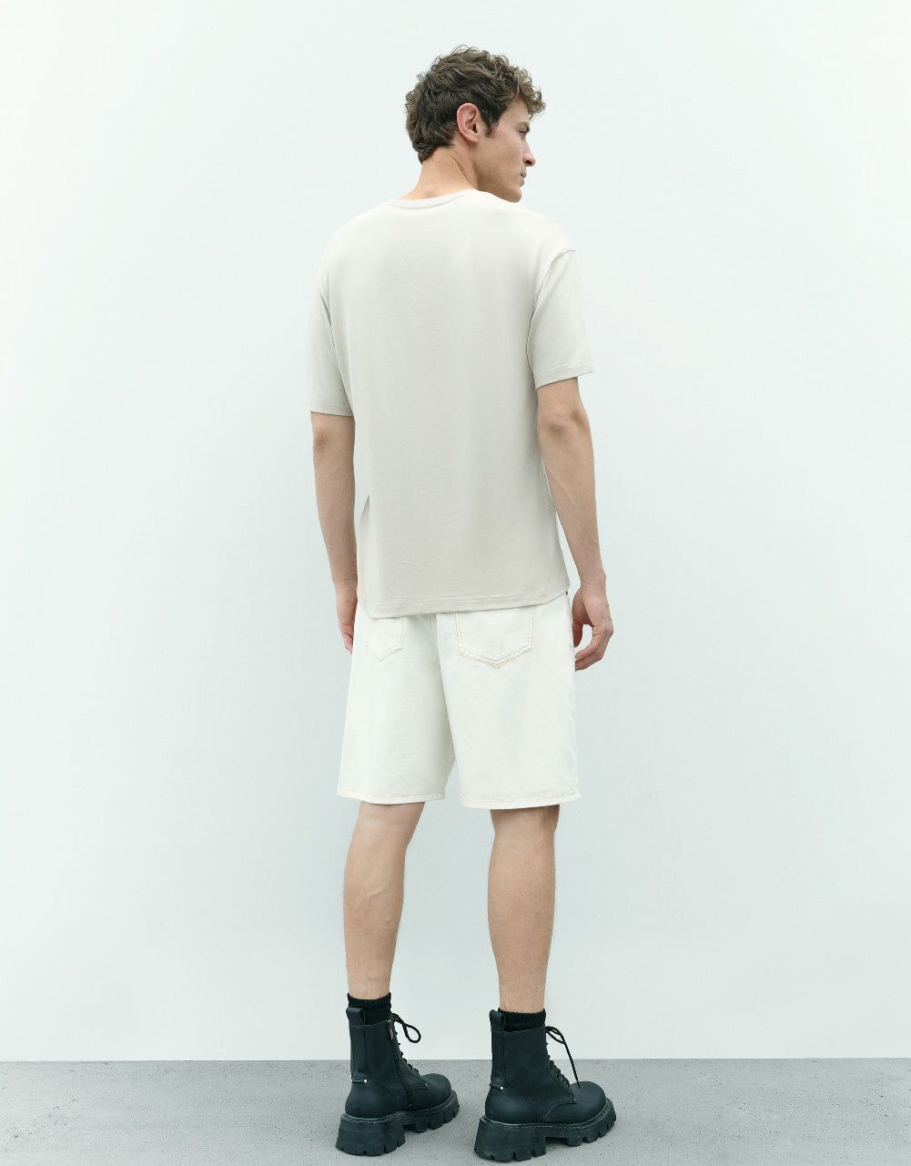 Letter Embossed Crew Neck T-Shirt sold by Urban Revivo product image thumbnail 3