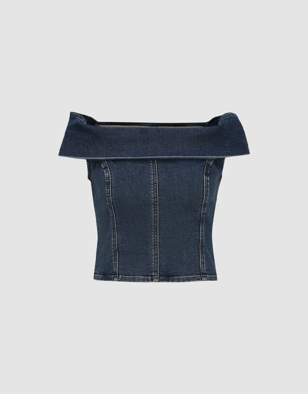 Cropped Denim Tube Top sold by Urban Revivo product image thumbnail 2