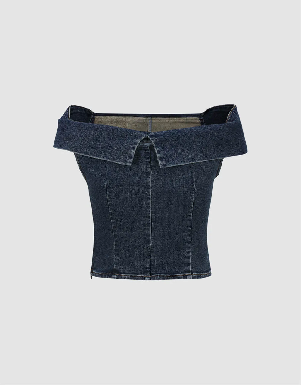 Cropped Denim Tube Top sold by Urban Revivo product image thumbnail 5