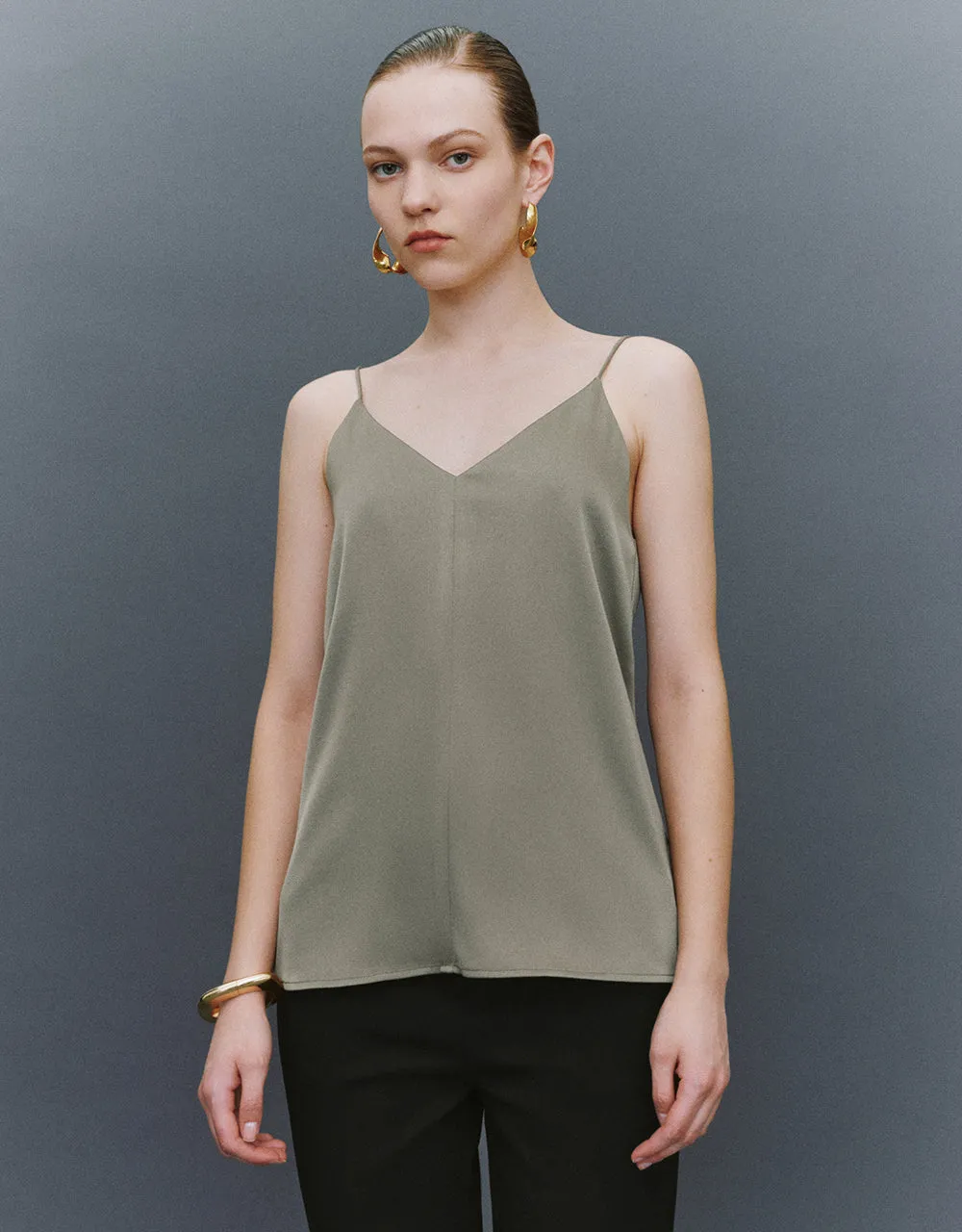 V-Neck Straight Cami Top sold by Urban Revivo