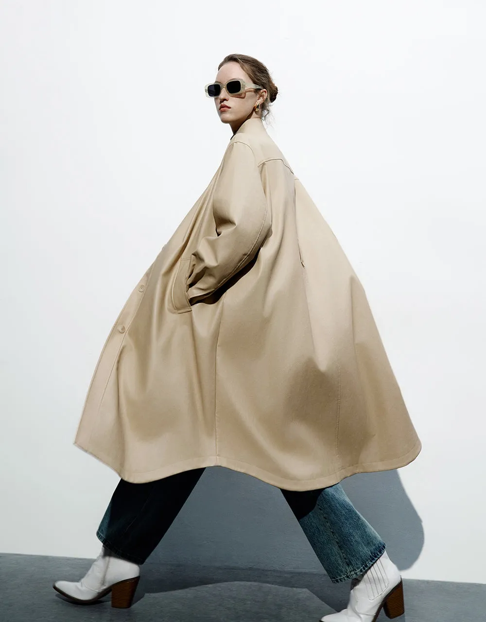 Vegan Leather Straight Coat sold by Urban Revivo product image thumbnail 3