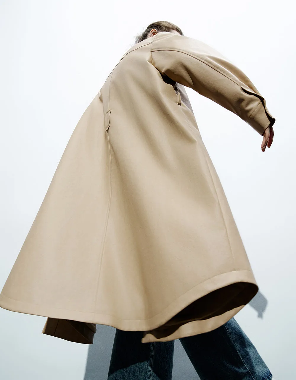 Vegan Leather Straight Coat sold by Urban Revivo product image thumbnail 5