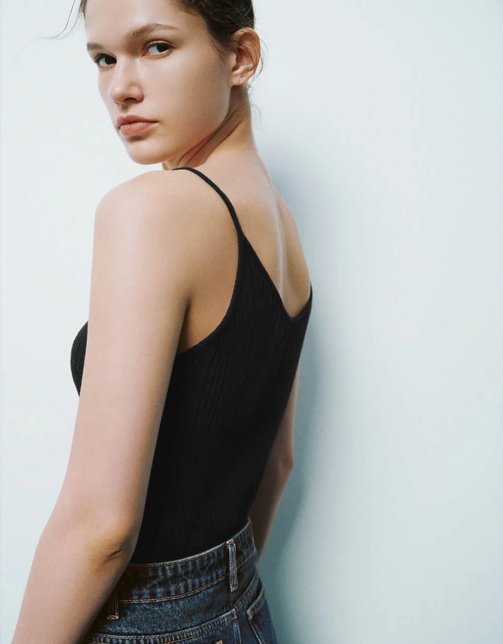 V-Neck Knitted Skinny Cami Top sold by Urban Revivo product image thumbnail 2