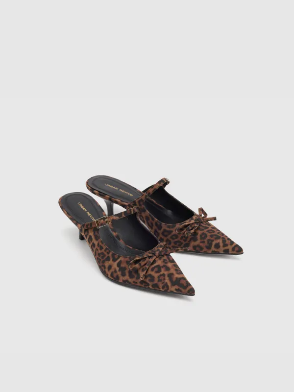Leopard Printed Heeled Mules sold by Urban Revivo