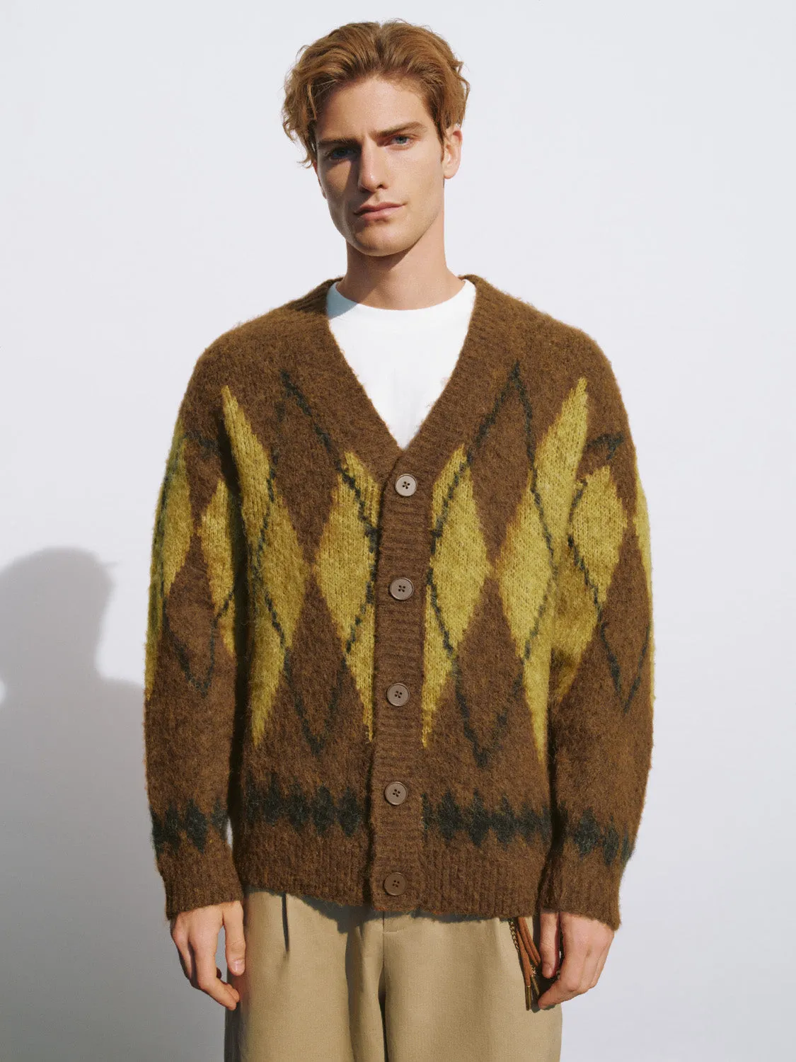 Loose V-Neck Knitted Cardigan sold by Urban Revivo