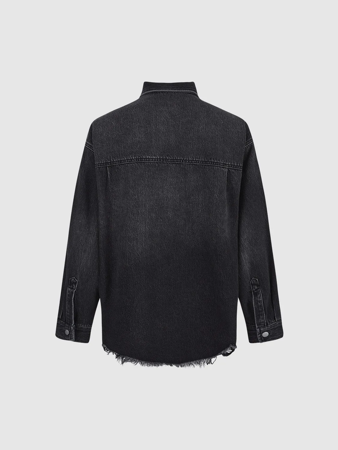 Raw Hem Oversized Denim Shirt sold by Urban Revivo product image thumbnail 2