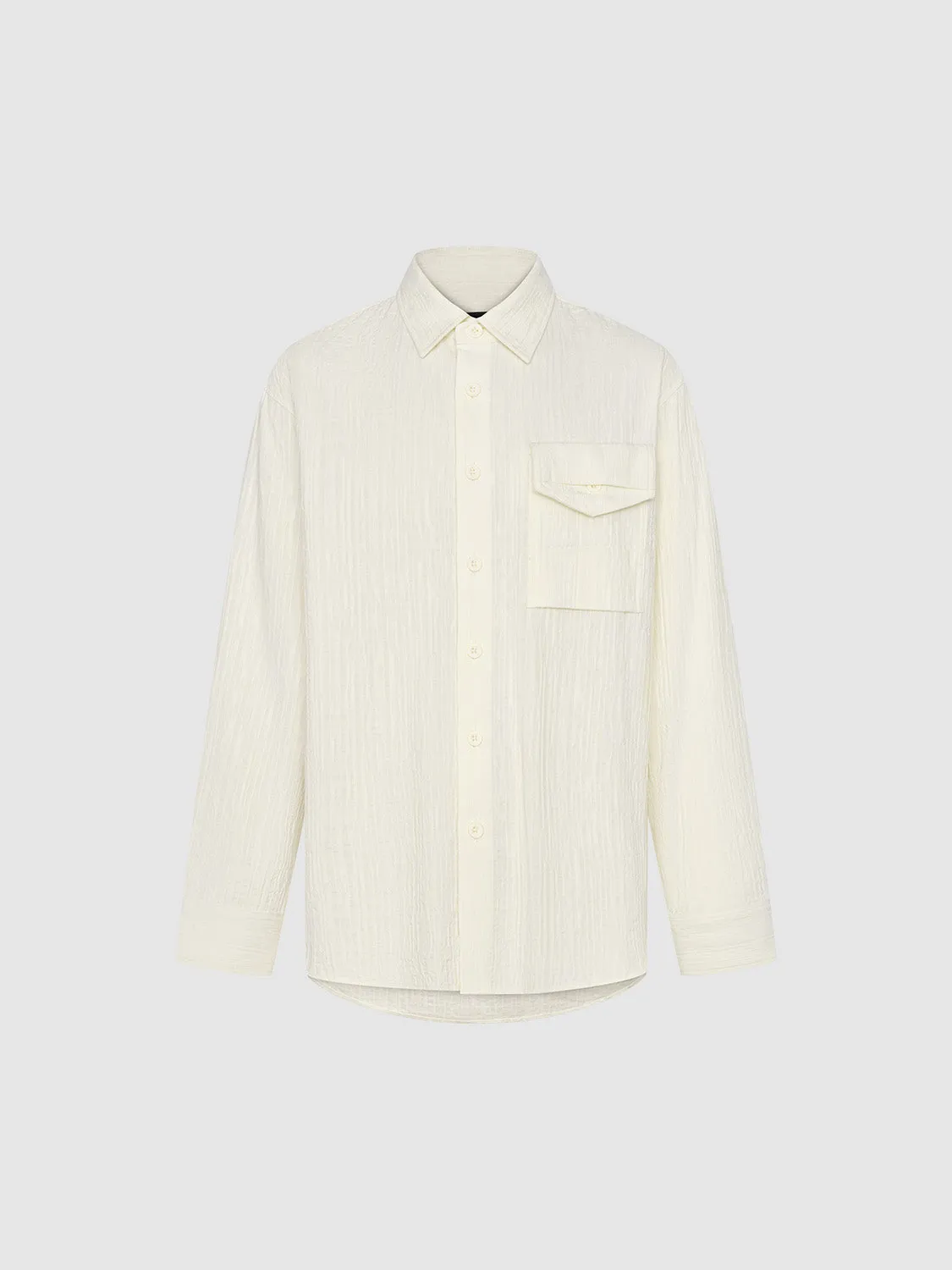 Textured Button Up Loose Shirt sold by Urban Revivo product image thumbnail 3