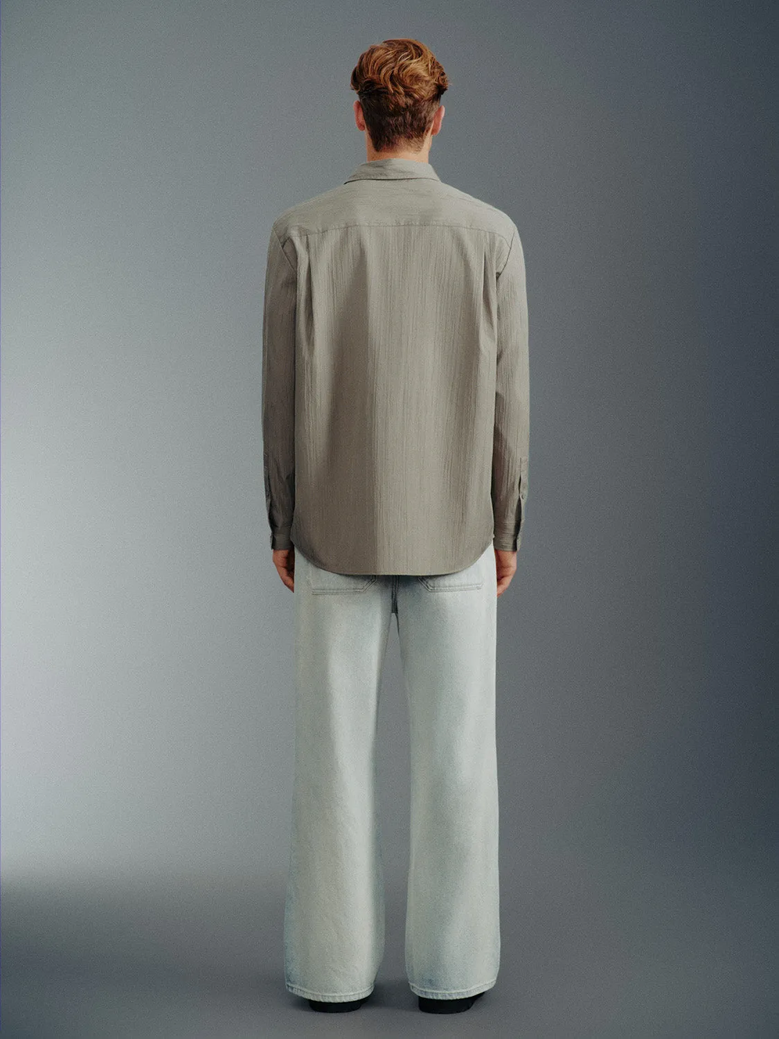 Textured Button Up Loose Shirt sold by Urban Revivo product image thumbnail 4