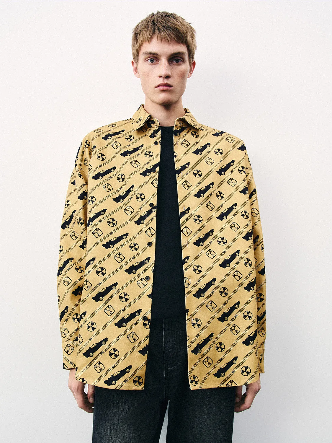 Printed Button Up Loose Shirt sold by Urban Revivo