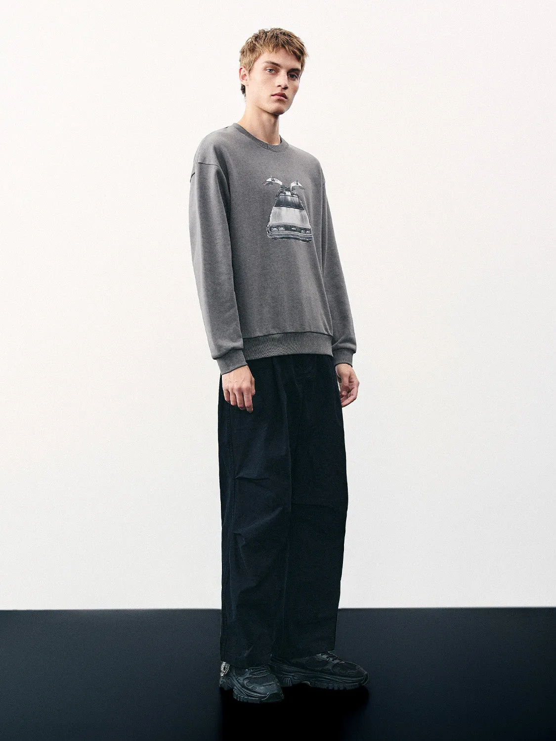 Printed Crew Neck Loose Sweatshirt sold by Urban Revivo product image thumbnail 5