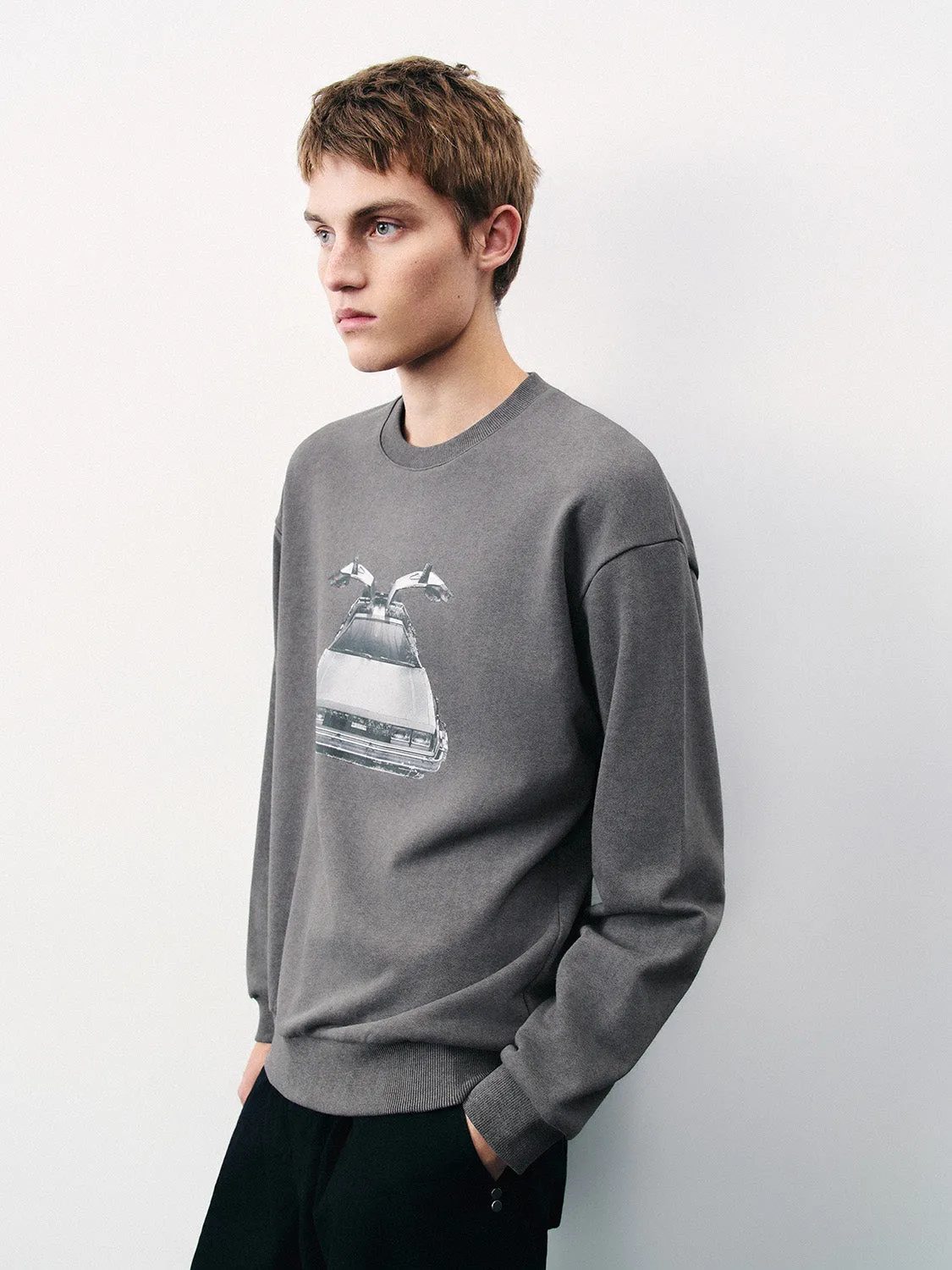 Printed Crew Neck Loose Sweatshirt sold by Urban Revivo product image thumbnail 3