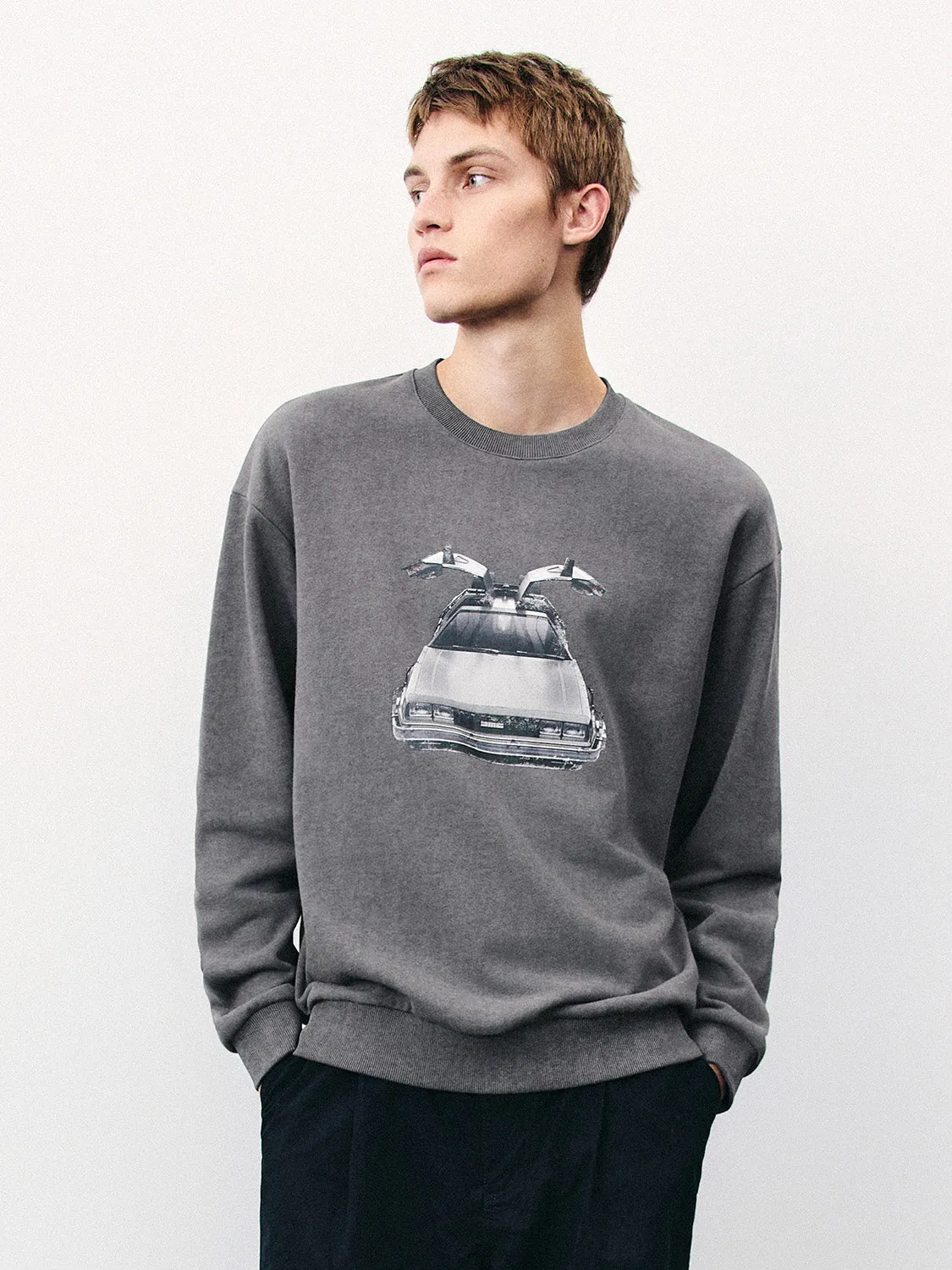 Printed Crew Neck Loose Sweatshirt sold by Urban Revivo