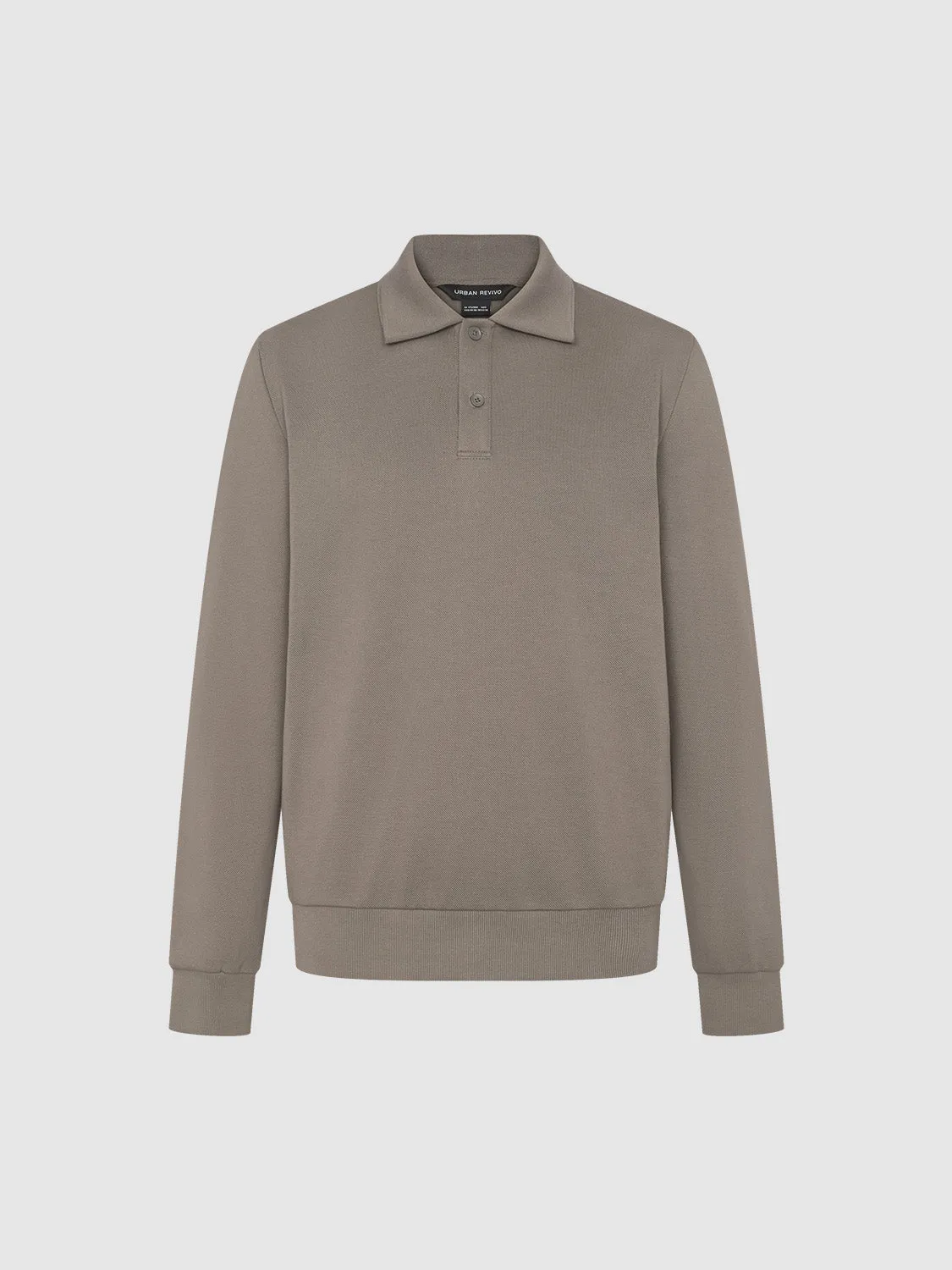 Button Half Placket Straight Polo Shirt sold by Urban Revivo product image thumbnail 3