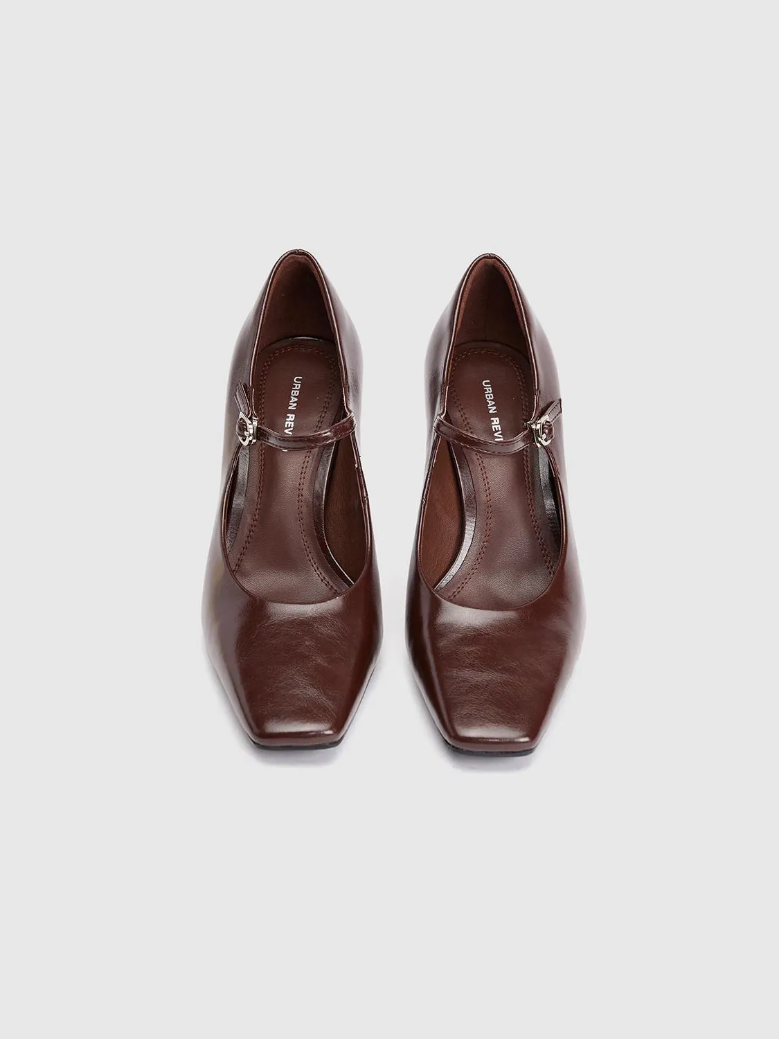 Squre Toe Vegan Leather Heeled Pumps sold by Urban Revivo product image thumbnail 4