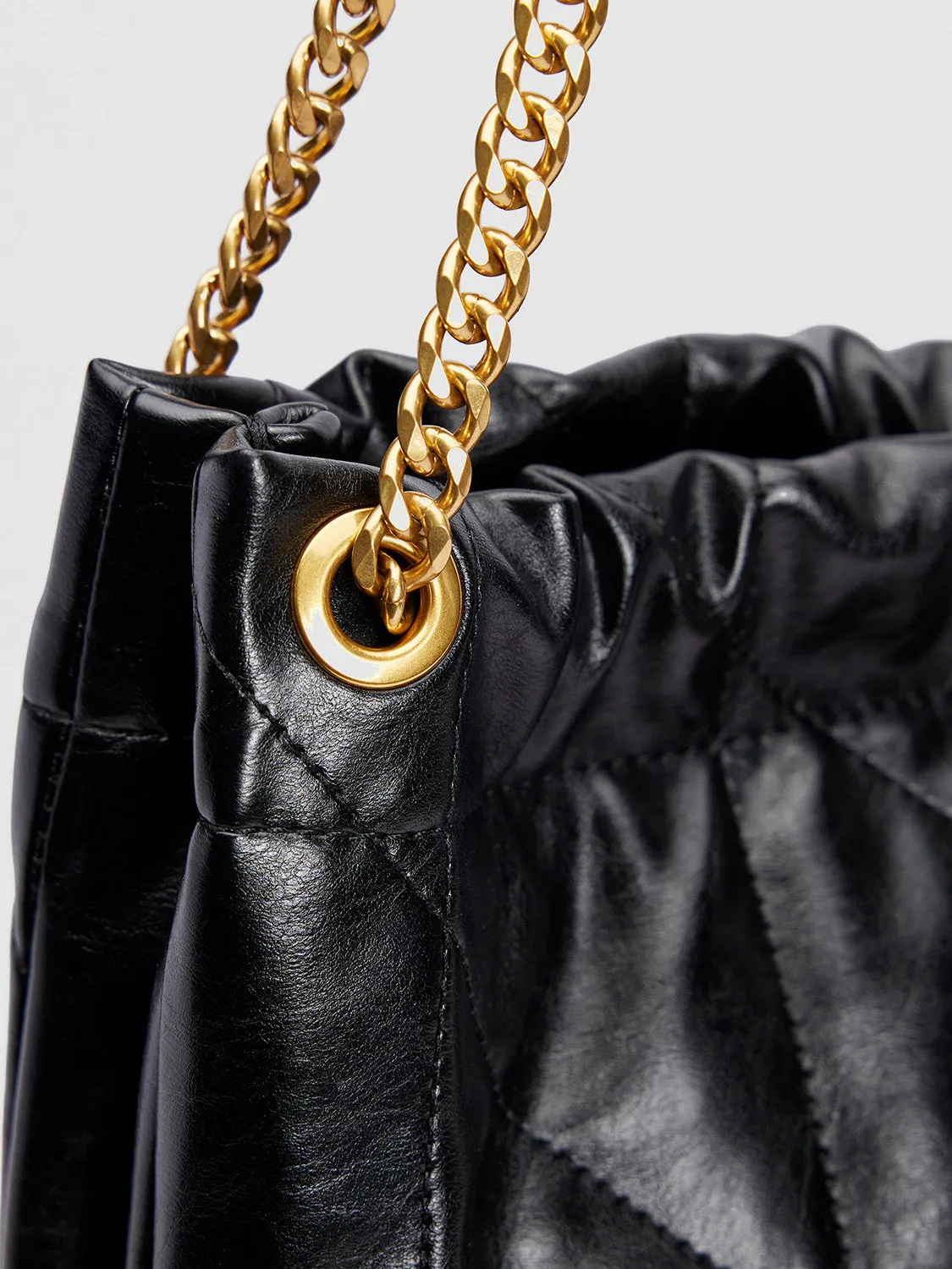 Quilted Embossed Vegan Leather Shoulder Bag sold by Urban Revivo product image thumbnail 5
