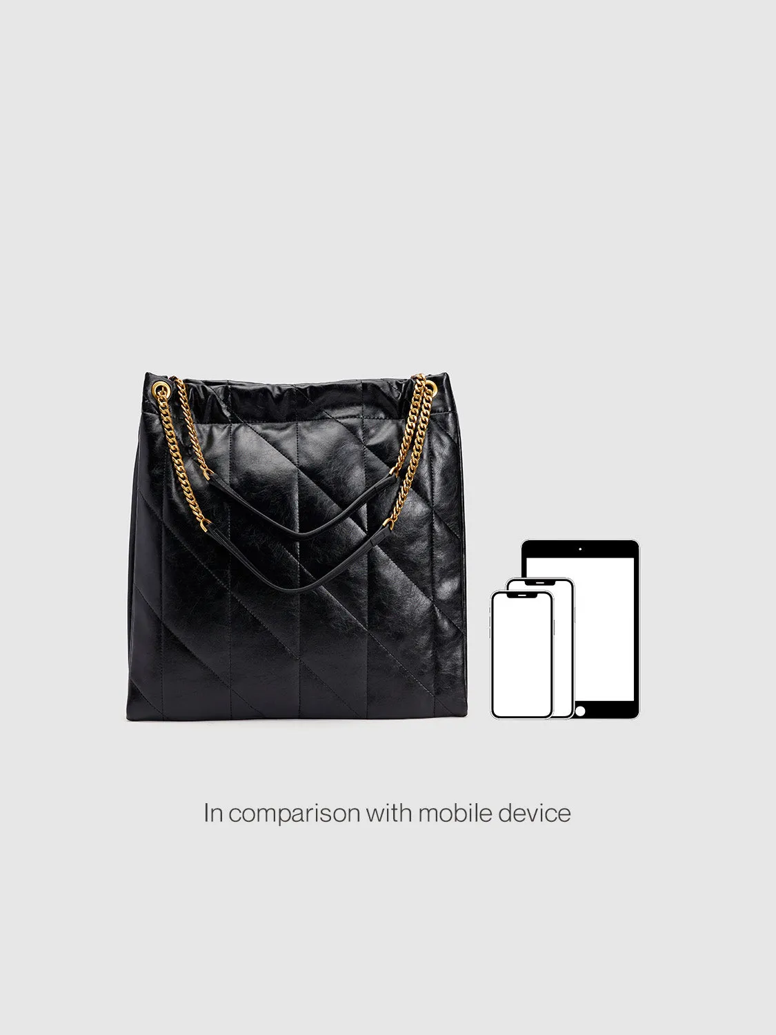 Quilted Embossed Vegan Leather Shoulder Bag sold by Urban Revivo product image thumbnail 2