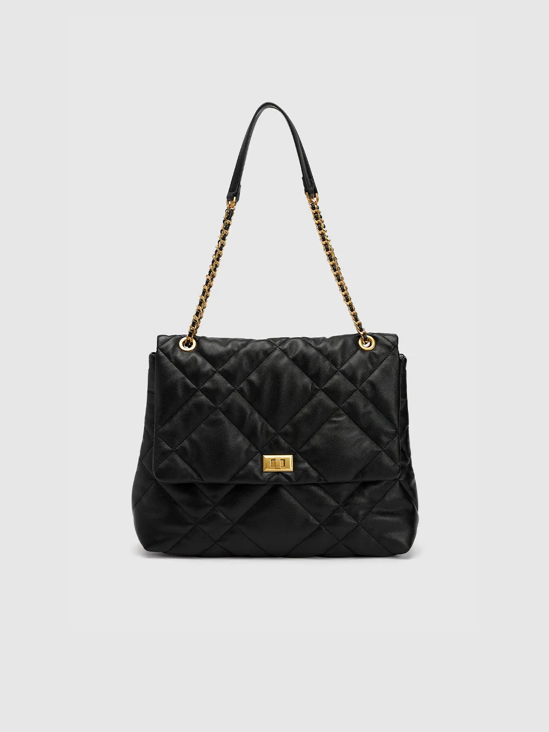 Embossed Chained Shoulder Bag sold by Urban Revivo