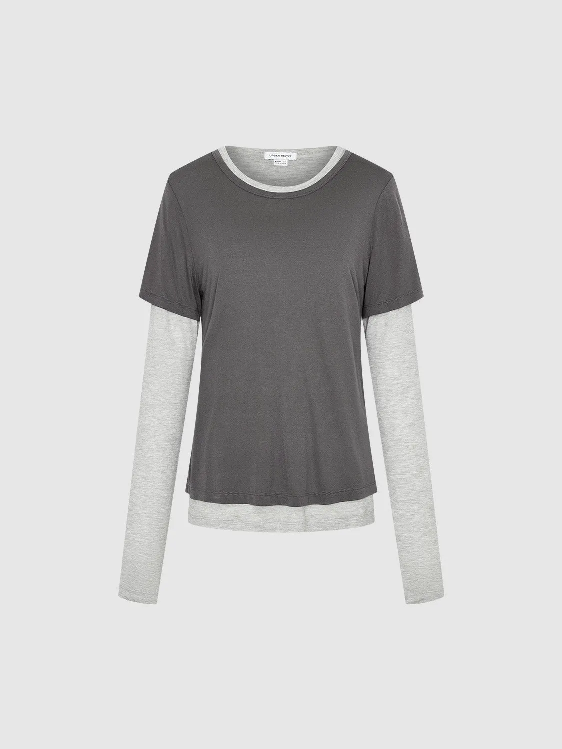 2 In 1 Crew Neck Straight T-Shirt sold by Urban Revivo product image thumbnail 2