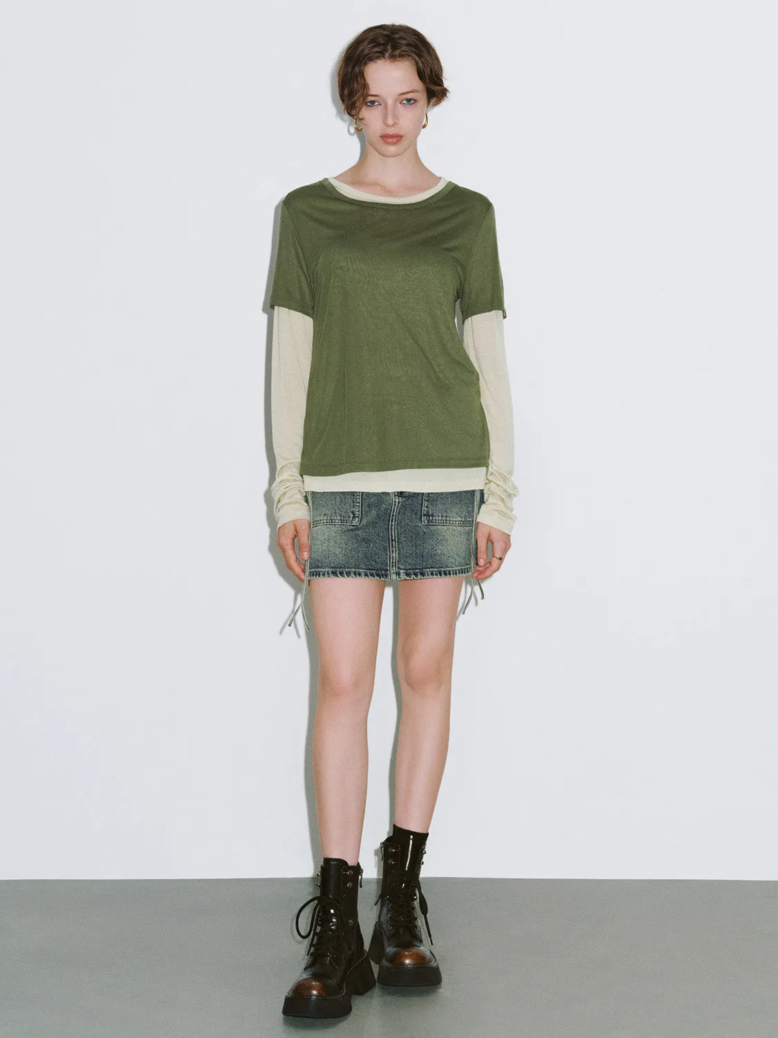 2 In 1 Crew Neck Straight T-Shirt sold by Urban Revivo product image thumbnail 5